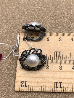 *Серьги Белый Жемчуг д.10*10,5мм арт. 2.0760.0.b-285 Вес 7,22 г - фото 316814 *Серьги Белый Жемчуг д.10*10,5мм арт. 2.0760.0.b-285 Вес 7,22 г - фото 316814