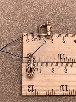 *Серьги иск Цитрин арт. 02-1595/0КЦ6-06-554 вес 3,61 г - фото 317512