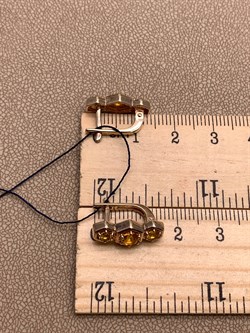 *Серьги иск Цитрин арт. 02-1595/0КЦ6-06-554 вес 3,61 г - фото 317513