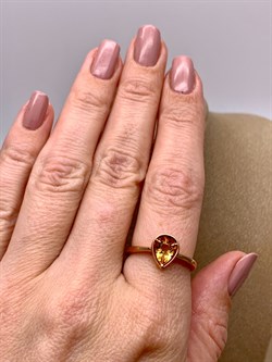 *Кольцо р.18 Цитрин арт. 01-1697/00ЦТ-06-829 вес 2,42 г - фото 317532