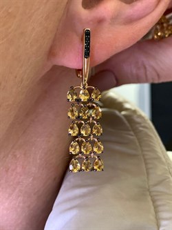 *Серьги Цитрин Черная Шпинель арт. 02-2528/00ЦТ-67-609 вес 6,61 г - фото 317539 *Серьги Цитрин Черная Шпинель арт. 02-2528/00ЦТ-67-609 вес 6,61 г - фото 317539