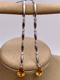 *Серьги Цитрин арт. 02-2170/00ЦТ-00-081 Вес 5,92 г - фото 317544 *Серьги Цитрин арт. 02-2170/00ЦТ-00-081 Вес 5,92 г - фото 317544