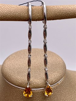 *Серьги Цитрин арт. 02-2170/00ЦТ-00-081 Вес 5,92 г - фото 317545 *Серьги Цитрин арт. 02-2170/00ЦТ-00-081 Вес 5,92 г - фото 317545