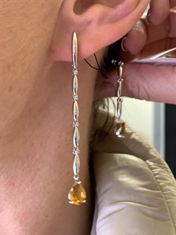 *Серьги Цитрин арт. 02-2170/00ЦТ-00-081 Вес 5,92 г - фото 317547 *Серьги Цитрин арт. 02-2170/00ЦТ-00-081 Вес 5,92 г - фото 317547