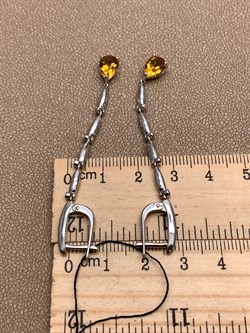 *Серьги Цитрин арт. 02-2170/00ЦТ-00-081 Вес 5,92 г - фото 317549 *Серьги Цитрин арт. 02-2170/00ЦТ-00-081 Вес 5,92 г - фото 317549