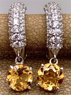 *Серьги Конго Цитрин арт. 02-1664/00ЦТ-00-565 вес 3,82 г - фото 317590