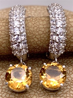 *Серьги Конго Цитрин арт. 02-1664/00ЦТ-00-565 вес 3,82 г - фото 317593