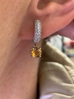 *Серьги Конго Цитрин арт. 02-1664/00ЦТ-00-565 вес 3,82 г - фото 317594