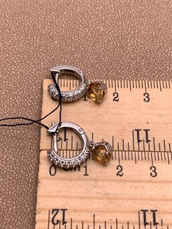 *Серьги Конго Цитрин арт. 02-1664/00ЦТ-00-565 вес 3,82 г - фото 317595
