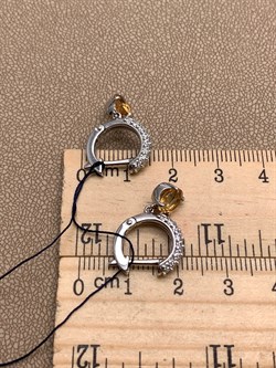 *Серьги Конго Цитрин арт. 02-1664/00ЦТ-00-565 вес 3,82 г - фото 317596