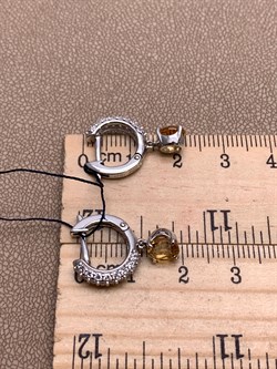 *Серьги Конго Цитрин арт. 02-1664/00ЦТ-00-565 вес 3,82 г - фото 317597