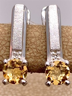*Серьги Цитрин арт. 02-2764/БРЦТ-00-512 вес 3,34 г - фото 317611 *Серьги Цитрин арт. 02-2764/БРЦТ-00-512 вес 3,34 г - фото 317611