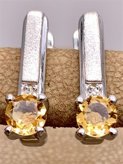 *Серьги Цитрин арт. 02-2764/БРЦТ-00-512 вес 3,34 г - фото 317613 *Серьги Цитрин арт. 02-2764/БРЦТ-00-512 вес 3,34 г - фото 317613