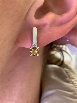 *Серьги Цитрин арт. 02-2764/БРЦТ-00-512 вес 3,34 г - фото 317614 *Серьги Цитрин арт. 02-2764/БРЦТ-00-512 вес 3,34 г - фото 317614