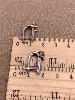 *Серьги Цитрин арт. 02-2764/БРЦТ-00-512 вес 3,34 г - фото 317615 *Серьги Цитрин арт. 02-2764/БРЦТ-00-512 вес 3,34 г - фото 317615