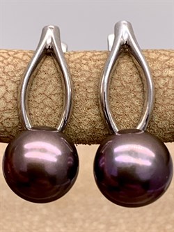 *Серьги Черный Жемчуг д.7,5*8мм арт. 2.0320.0.b-691 Вес 3,04 г - фото 317715 *Серьги Черный Жемчуг д.7,5*8мм арт. 2.0320.0.b-691 Вес 3,04 г - фото 317715