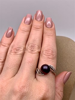 *Кольцо р.18 Черный Жемчуг д.9,5*10мм арт. 1.0682.0.b-150 Вес 2,93 г - фото 317740 *Кольцо р.18 Черный Жемчуг д.9,5*10мм арт. 1.0682.0.b-150 Вес 2,93 г - фото 317740