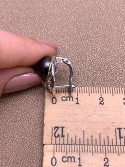 *Серьги Шоколадный Жемчуг д.9*10мм арт. 2.0682.0.b-222 Вес 6 г - фото 317748