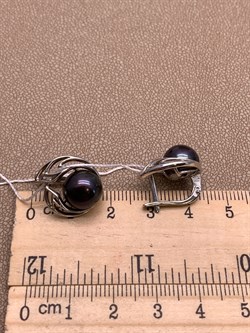 *Серьги Шоколадный Жемчуг д.9*10мм арт. 2.0682.0.b-222 Вес 6 г - фото 317749