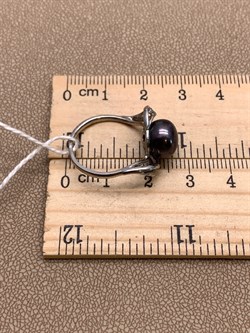 *Кольцо р.17,5 Шоколадный Жемчуг д.9*10мм арт. 1.0682.0.b-214 Вес 2,89 г - фото 317760 *Кольцо р.17,5 Шоколадный Жемчуг д.9*10мм арт. 1.0682.0.b-214 Вес 2,89 г - фото 317760