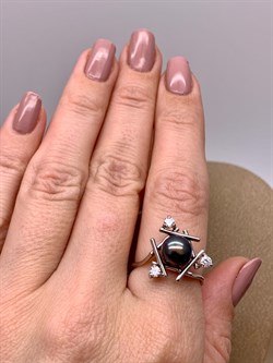 *Кольцо р.18 Черный Жемчуг д.8*8,5мм  арт. 1.0029.0.b-479 Вес 3,25 г - фото 317767 *Кольцо р.18 Черный Жемчуг д.8*8,5мм  арт. 1.0029.0.b-479 Вес 3,25 г - фото 317767