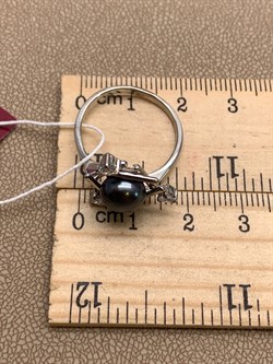 *Кольцо р.18 Черный Жемчуг д.8*8,5мм  арт. 1.0029.0.b-479 Вес 3,25 г - фото 317769 *Кольцо р.18 Черный Жемчуг д.8*8,5мм  арт. 1.0029.0.b-479 Вес 3,25 г - фото 317769