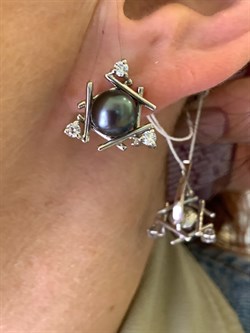 *Серьги Черный Жемчуг д.8*8,5мм арт. 2.0029.0.b-523 Вес 5,3 г - фото 317774 *Серьги Черный Жемчуг д.8*8,5мм арт. 2.0029.0.b-523 Вес 5,3 г - фото 317774