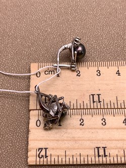 *Серьги Черный Жемчуг д.8*8,5мм арт. 2.0029.0.b-523 Вес 5,3 г - фото 317775 *Серьги Черный Жемчуг д.8*8,5мм арт. 2.0029.0.b-523 Вес 5,3 г - фото 317775