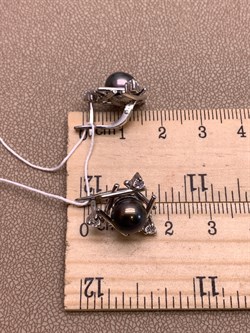 *Серьги Черный Жемчуг д.8*8,5мм арт. 2.0029.0.b-523 Вес 5,3 г - фото 317776 *Серьги Черный Жемчуг д.8*8,5мм арт. 2.0029.0.b-523 Вес 5,3 г - фото 317776