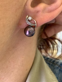 *Серьги Шоколадный Жемчуг д.9*9,5мм арт. 2.0479.0.b-661 Вес 4,99 г - фото 317790