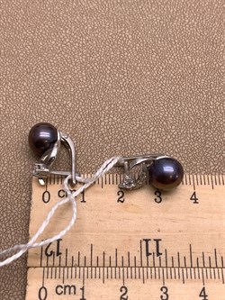 *Серьги Шоколадный Жемчуг д.9*9,5мм арт. 2.0479.0.b-661 Вес 4,99 г - фото 317791