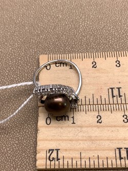 *Кольцо р.17,5 Шоколадный Жемчуг д.10,5*11мм арт. 1.0289.0.b-478 Вес 3,85 г - фото 317801 *Кольцо р.17,5 Шоколадный Жемчуг д.10,5*11мм арт. 1.0289.0.b-478 Вес 3,85 г - фото 317801