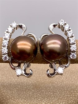 *Серьги Шоколадный Жемчуг д.10,5*11мм арт. 2.0289.0.b-485 Вес 7,54 г - фото 317804 *Серьги Шоколадный Жемчуг д.10,5*11мм арт. 2.0289.0.b-485 Вес 7,54 г - фото 317804