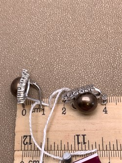 *Серьги Шоколадный Жемчуг д.10,5*11мм арт. 2.0289.0.b-485 Вес 7,54 г - фото 317807 *Серьги Шоколадный Жемчуг д.10,5*11мм арт. 2.0289.0.b-485 Вес 7,54 г - фото 317807