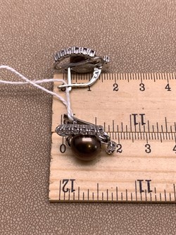 *Серьги Шоколадный Жемчуг д.10,5*11мм арт. 2.0289.0.b-485 Вес 7,54 г - фото 317808 *Серьги Шоколадный Жемчуг д.10,5*11мм арт. 2.0289.0.b-485 Вес 7,54 г - фото 317808