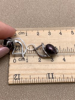 *Серьги Черный Жемчуг д.10,5*11мм арт. 2.0425.0.b-685 Вес 5,17 г - фото 317824 *Серьги Черный Жемчуг д.10,5*11мм арт. 2.0425.0.b-685 Вес 5,17 г - фото 317824