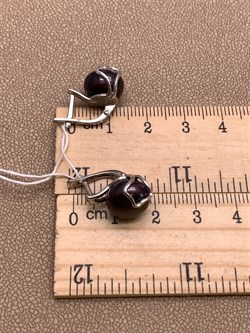 *Серьги Черный Жемчуг д.10,5*11мм арт. 2.0425.0.b-685 Вес 5,17 г - фото 317825 *Серьги Черный Жемчуг д.10,5*11мм арт. 2.0425.0.b-685 Вес 5,17 г - фото 317825