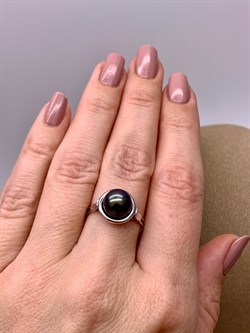 *Кольцо р.17,5 Черный Жемчуг д.8,5*9мм арт. 1.0652.0.b-731 Вес 3,22 г - фото 317923 *Кольцо р.17,5 Черный Жемчуг д.8,5*9мм арт. 1.0652.0.b-731 Вес 3,22 г - фото 317923