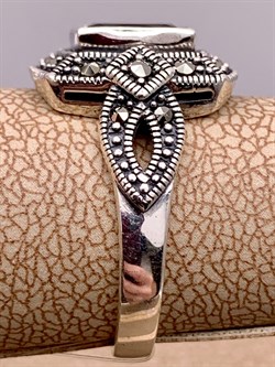 *Кольцо р.17 Марказит Гранат Пироп арт. HR978-601 вес 4.99 г - фото 318005