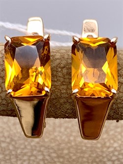 *Серьги Цитрин цв Красное арт. 2310895-479 (вес 3,29 г) - фото 318292