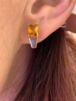 *Серьги Цитрин цв Красное арт. 2310895-479 (вес 3,29 г) - фото 318295