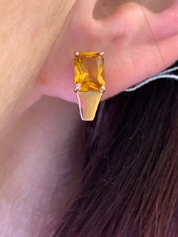 *Серьги Цитрин цв Красное арт. 2310895-479 (вес 3,29 г) - фото 318296