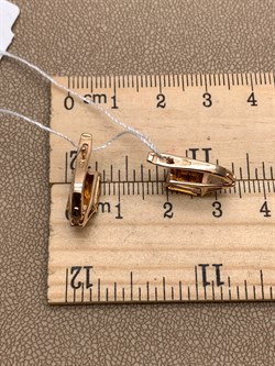 *Серьги Цитрин цв Красное арт. 2310895-479 (вес 3,29 г) - фото 318297