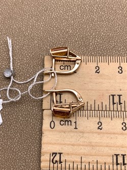 *Серьги Цитрин цв Красное арт. 2310895-479 (вес 3,29 г) - фото 318299