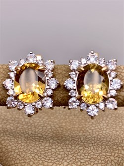 *Серьги Цитрин цв Красное арт. 2323980-191 (вес 4,52 г) - фото 318411