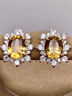 *Серьги Цитрин цв Красное арт. 2323980-191 (вес 4,52 г) - фото 318413