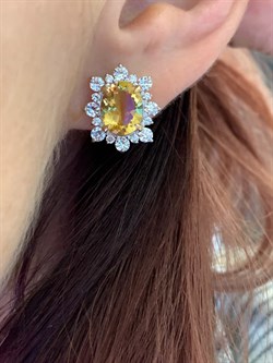 *Серьги Цитрин цв Красное арт. 2323980-191 (вес 4,52 г) - фото 318416