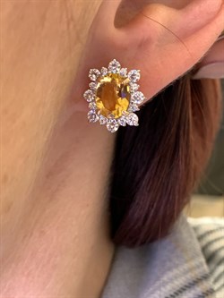 *Серьги Цитрин цв Красное арт. 2323980-191 (вес 4,52 г) - фото 318417