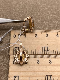 *Серьги Цитрин цв Красное арт. 2323980-191 (вес 4,52 г) - фото 318418