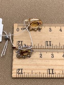 *Серьги Цитрин цв Красное арт. 2323980-191 (вес 4,52 г) - фото 318419